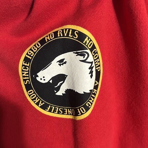 🔥🔥AKOO Brand Red Crew Neck Embroidered Sweater Crewneck Sweatshirt - Men Sz L - Picture 6 of 8